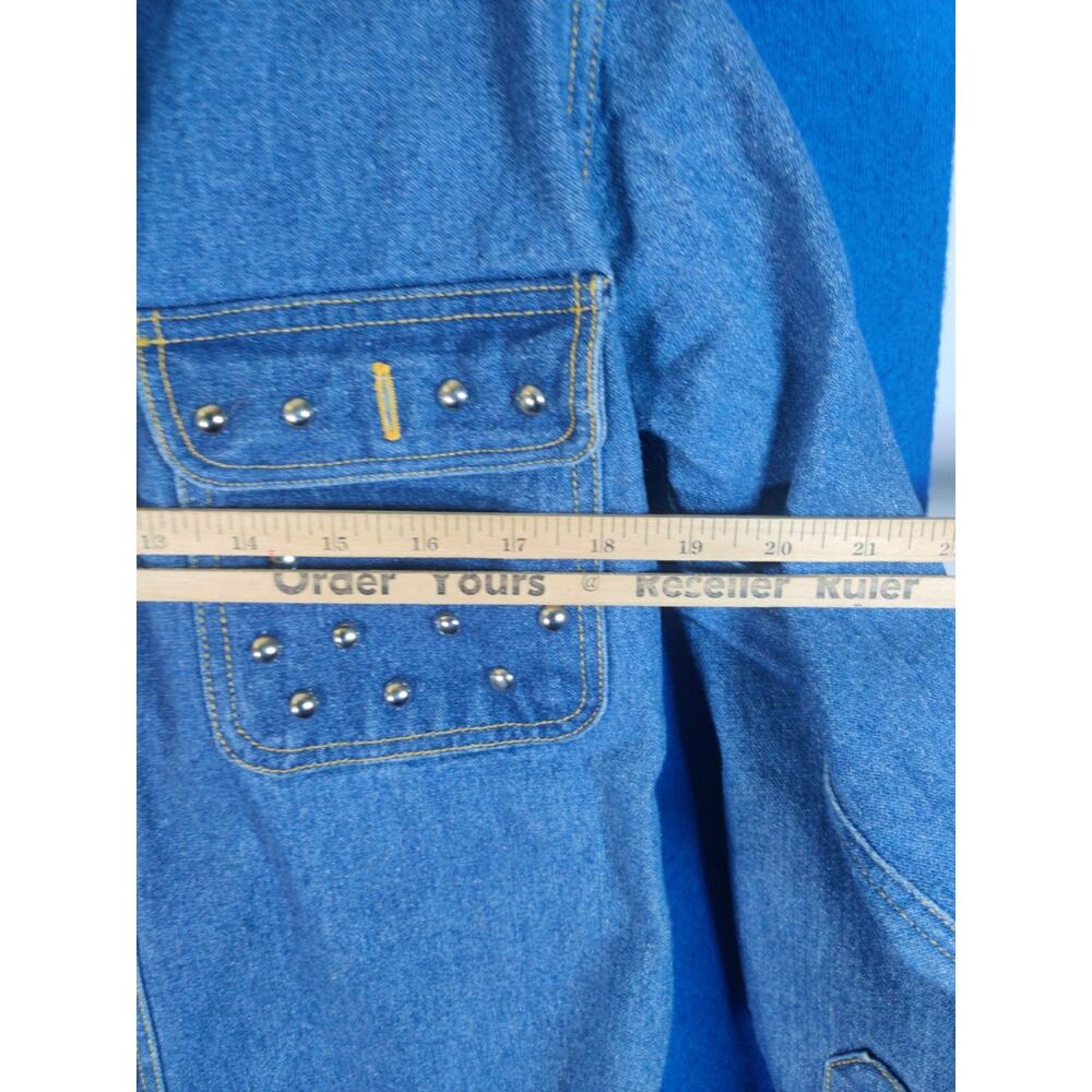 Vintage London Fog Denim Shirt Womens Small Outdoors Unlimited Studded Corduroy - Picture 7 of 14